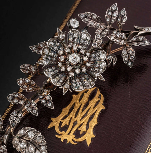 Broche Broche en or jaune et argent, diamants - Vers 1870 Second Empire 58 Facettes 4409