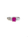 Bague 54.5 Bague vintage en platine sertie d'un saphir rose et diamants 58 Facettes