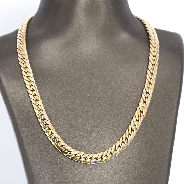tricolor gold bearded necklace