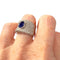 Bague 54 Bague en or du XXème siècle de style contemporain avec diamants et saphir 58 Facettes Q71B (920)