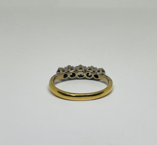 Bague 51.5 Bague or jaune, 5 diamants 0,53 carat 58 Facettes