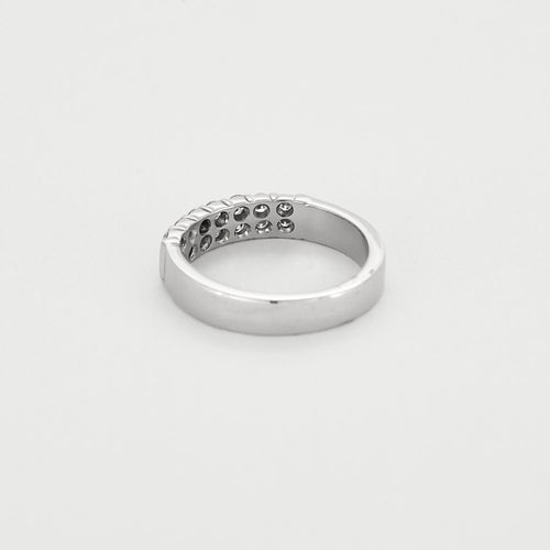 Bague 54 Bague jonc en or blanc et diamants 58 Facettes GU291
