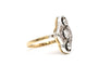 Bague 53 Bague Art Déco or jaune, or blanc, diamants 58 Facettes 21895