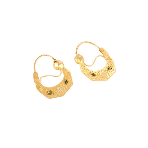 Boucles d'oreilles Paire de créole savoyarde, fin XIXéme, or jaune 58 Facettes