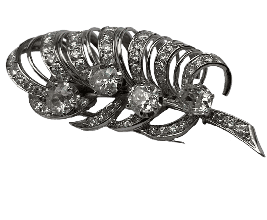 Broche Broche or blanc diamants 58 Facettes 250159