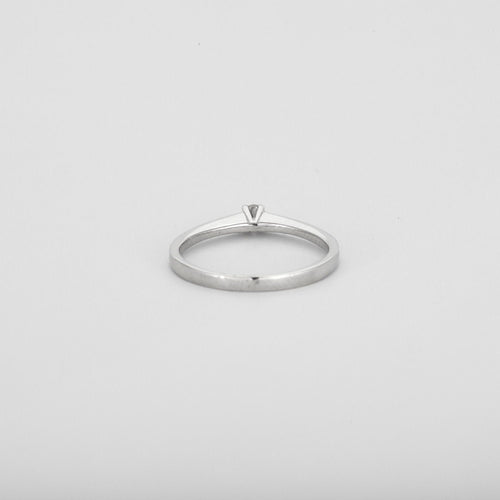 Bague 54 Solitaire or blanc diamant 58 Facettes 3121051