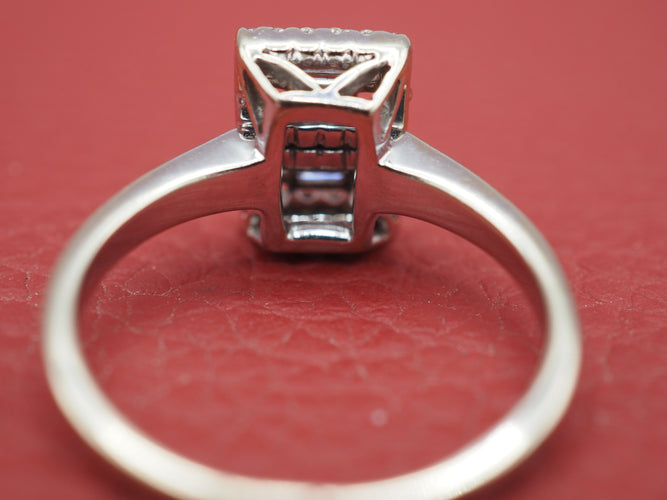 Bague 52 Bague boucle d'oreille diamant style Art déco 58 Facettes