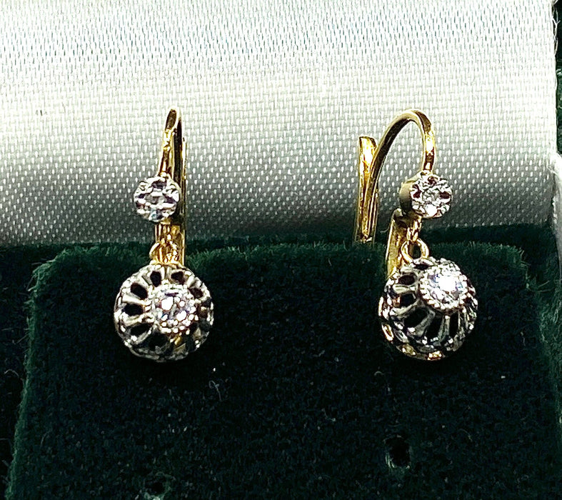 Boucles d'oreilles Boucles d’oreilles dormeuses diamants, vers 1900 58 Facettes AB401