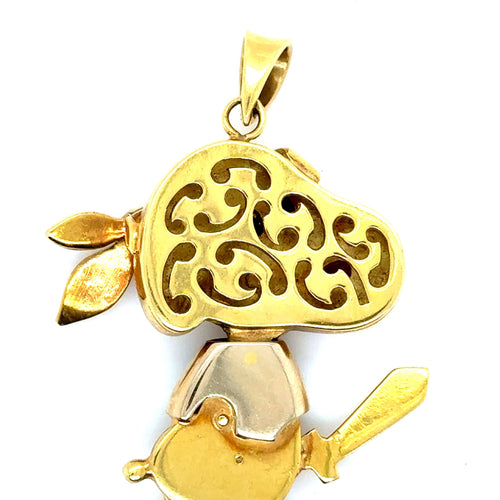 Pendentif Pendentif vintage Snoopy or jaune et diamants 58 Facettes 7034/10