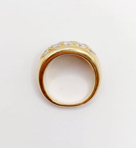 Bague 53 Bague jonc bombée or jaune et 2,20 carats de diamants taille brillant 58 Facettes A06334