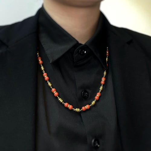 Collier Collier - Or & Corail Rouge 58 Facettes 170078R