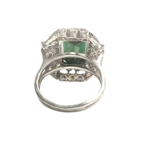 Bague 54 Bague en or avec diamants et tourmaline verte 58 Facettes Q107B (946)