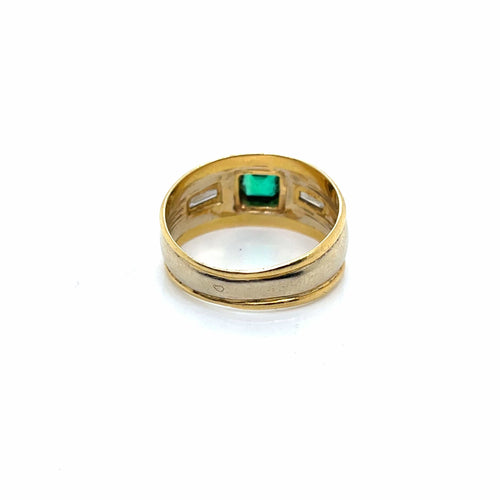 Bague 54 Bague Jonc 2 Ors Emeraude Diamants 58 Facettes