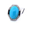 Bague Bague en or blanc avec turquoise et onyx 58 Facettes