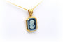Pendentif Pendentif contemporain en or jaune serti d'un camée agate 58 Facettes 13892
