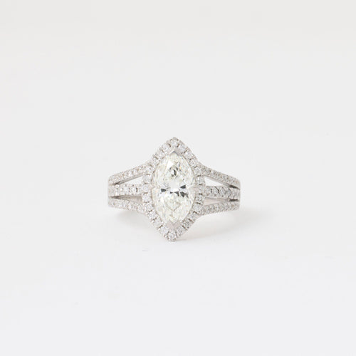 Bague 51 Bague diamant marquise 1.59ct 58 Facettes