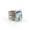 Bague 55 Bague en or blanc 18kt avec aigue-marine ovale 6.80ct et diamants 1.00ct 58 Facettes