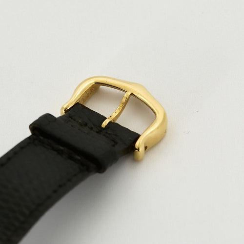 Montre CARTIER - Montre Modèle Vendome en argent plaqué or, cadran laqué noir 58 Facettes