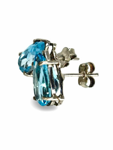 Boucles d'oreilles Boucles d'oreilles platine 950 et topaze 58 Facettes 1222