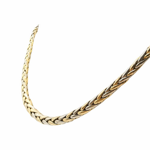 Collier Collier maille palmier en chute or deux tons 58 Facettes