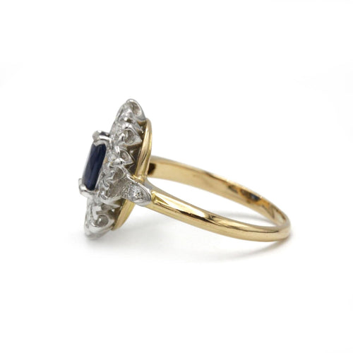 Inel - Aur, Platină, Diamante & Safir 