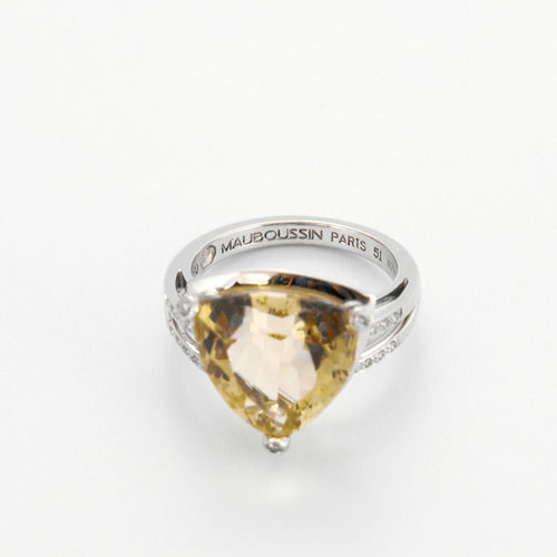 Bague MAUBOUSSIN-Bague Mes Couleurs à Toi quartz lemon diamants or blanc 58 Facettes