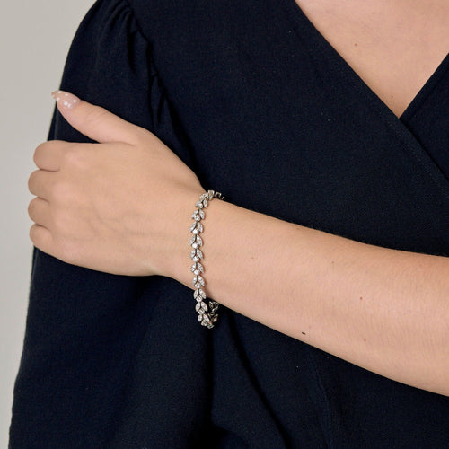 Bracelet Bracelet articulé or blanc et diamants 58 Facettes B250237