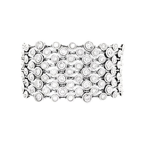 Bracelet Bracelet souple, or blanc et diamants. 58 Facettes 35199