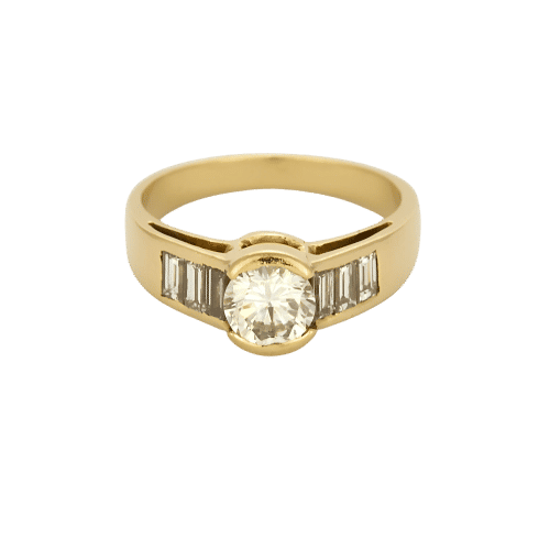 Bague 55 Bague solitaire en or jaune et diamants 58 Facettes SNA1729X2
