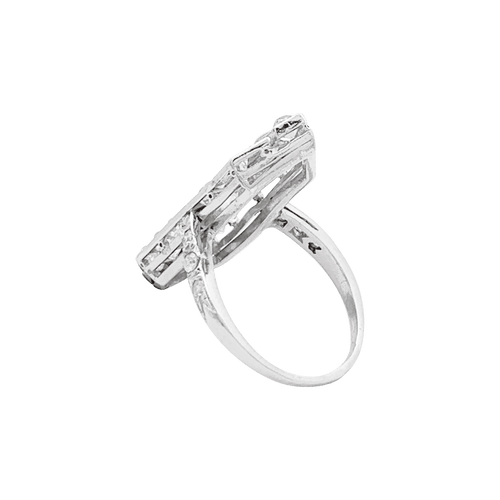 Bague 51 Bague Art Déco, platine et diamants. 58 Facettes 34491