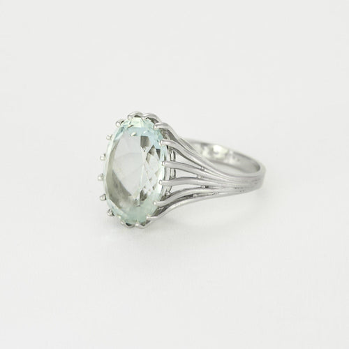 Bague 52 Bague en Or blanc 18k Aquamarine 58 Facettes CHA5651
