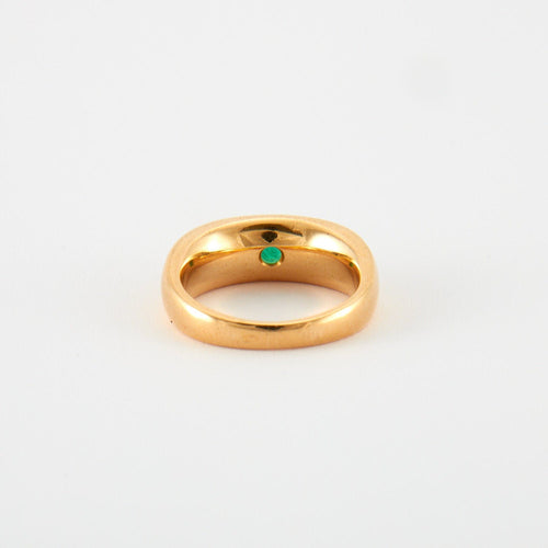 Bague 52 Bague jonc Or jaune & émeraude 58 Facettes