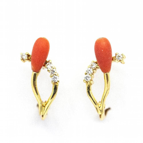 Boucles d'oreilles Boucles d'oreilles Corail Antique en Or Jaune 58 Facettes D361041JC
