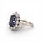 Bague 56 Bague marguerite vintage en or 18 carats, saphir et diamants 58 Facettes