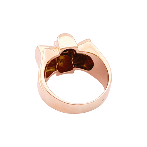 Bague 61 Bague « Tank » or rose, or blanc, diamants taille 8/8. 58 Facettes 34638