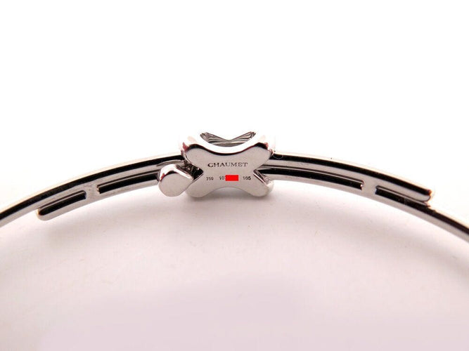 Bracelet bracelet CHAUMET jonc jeux de liens en or blanc 18k 13.4gr diamants 58 Facettes 265471