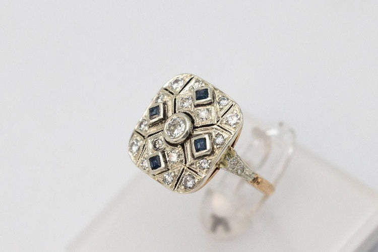 Bague 54 Ancienne bague en or Art Déco, Autriche, années 1920-1930. 58 Facettes 9898