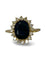 Bague 57 Bague or jaune saphir 3 ct et diamants 0,40 ct 58 Facettes 00073801