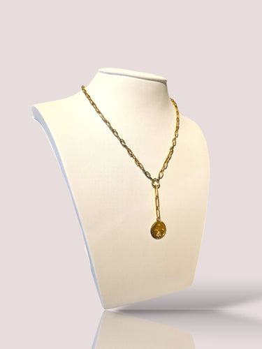 Collier Collier FoundRae en or jaune avec médaillon et diamants 58 Facettes 80492/3641