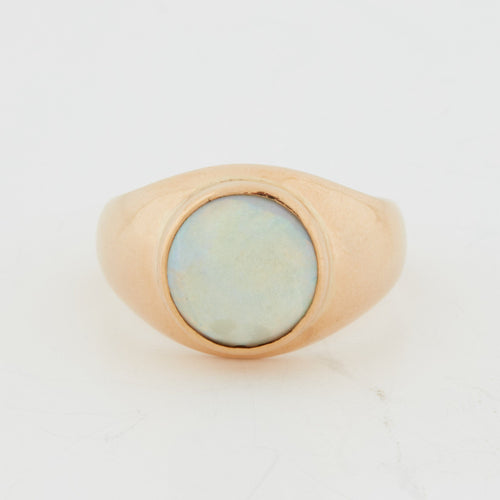 Bague 59 Bague Or Jaune - Opale Ronde 58 Facettes RÉF 9004/19