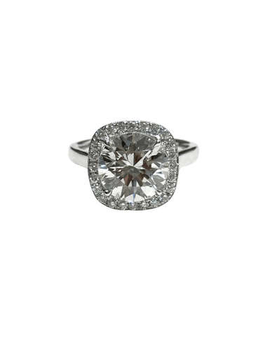 Bague Bague Or Blanc - Diamant Central 4,08 carats 58 Facettes dia