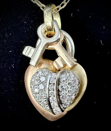 Collier Collier en or tricolore serti de 1,50 carat de brillants 58 Facettes