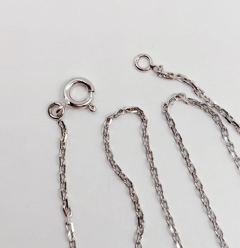 Chaîne vintage or blanc maille forçat 58 Facettes A06230