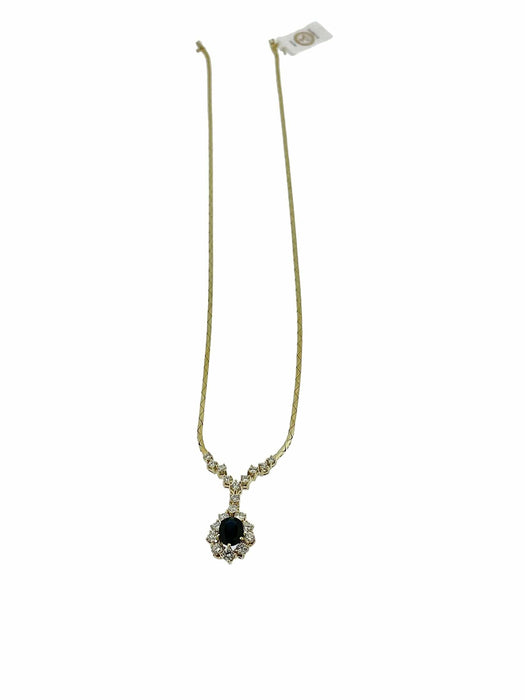 Collier Collier pendentif en or jaune avec diamants et saphirs 58 Facettes