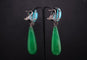 Boucles d'oreilles Boucles d'oreilles en or noir avec embellissements d'amazonite, de jade et de saphir 58 Facettes
