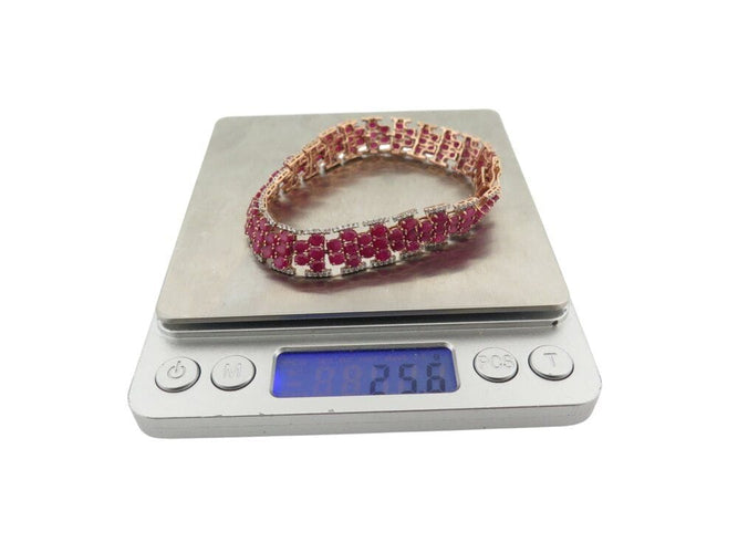 Bracelet bracelet MICHAEL CHRISTOFF tapis rubis 24ct & diamants 18.5cm or rose 14k 58 Facettes 269285
