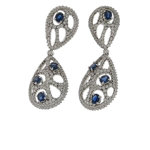 Boucles d'oreilles Boucles d'oreilles avec saphirs et diamants 58 Facettes MG-201788