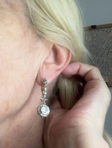 Boucles d'oreilles BOUCLES D'OREILLES ART DÉCO en PLATINE 950 KT avec DIAMANTS 58 Facettes Q187B