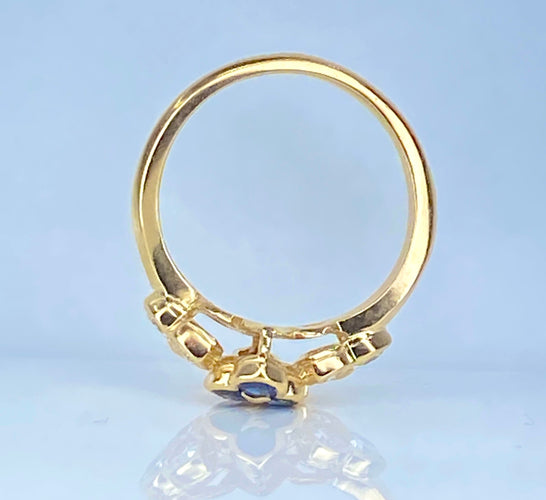 Mauboussin - Prsten ze žlutého zlata 18 karátů se safíry a diamanty 