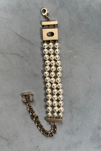 Bracelet Chanel par Lagerfeld - Bracelet perles 3 rangs 58 Facettes
